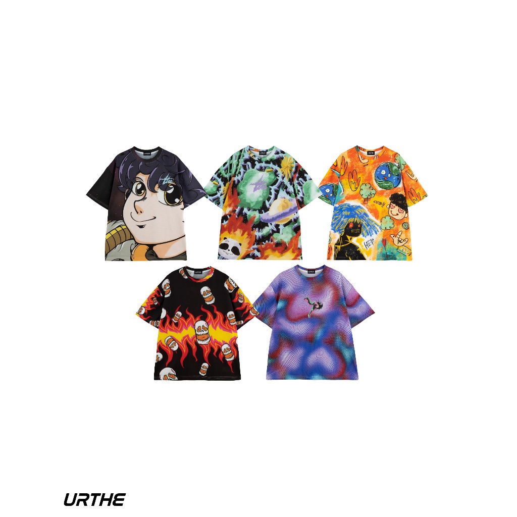 URTHE - เสื้อยืด แขนสั้น พิมพ์ลายเต็มตัว Col. TF APRIL