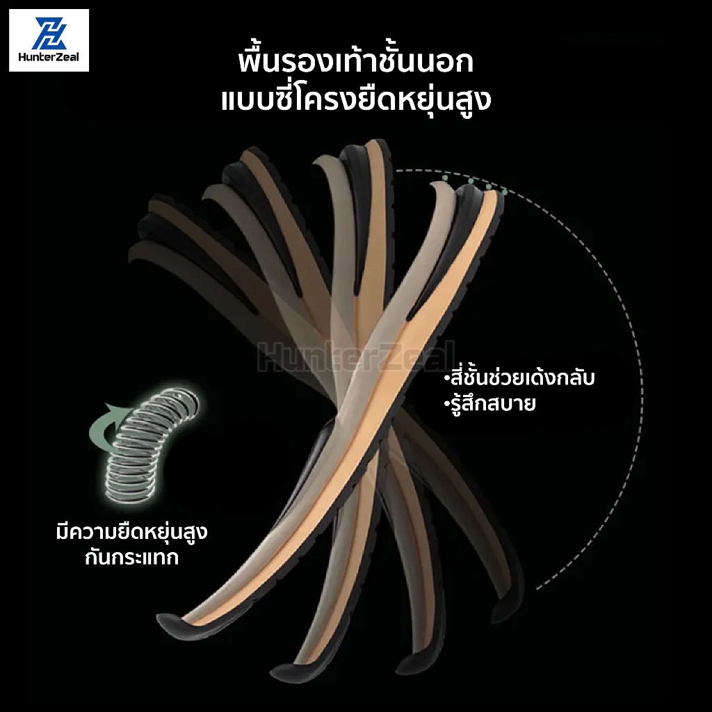 รองเท้าเซฟตี้สนีกเกอร์ รุ่น "OZUKA"  กันน้ำ มีแถบสะท้อนแส หัวเหล็ก พื้นกันลื่นทนต่อสารเคมี หนังกลับ ทนต่อสะเก็ดไฟ