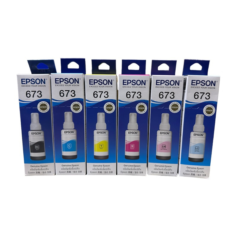 หมึกเติม Epson T673 L800/805/850/1800 Epson 673 6 สี ของแท้ แบบกล่อง