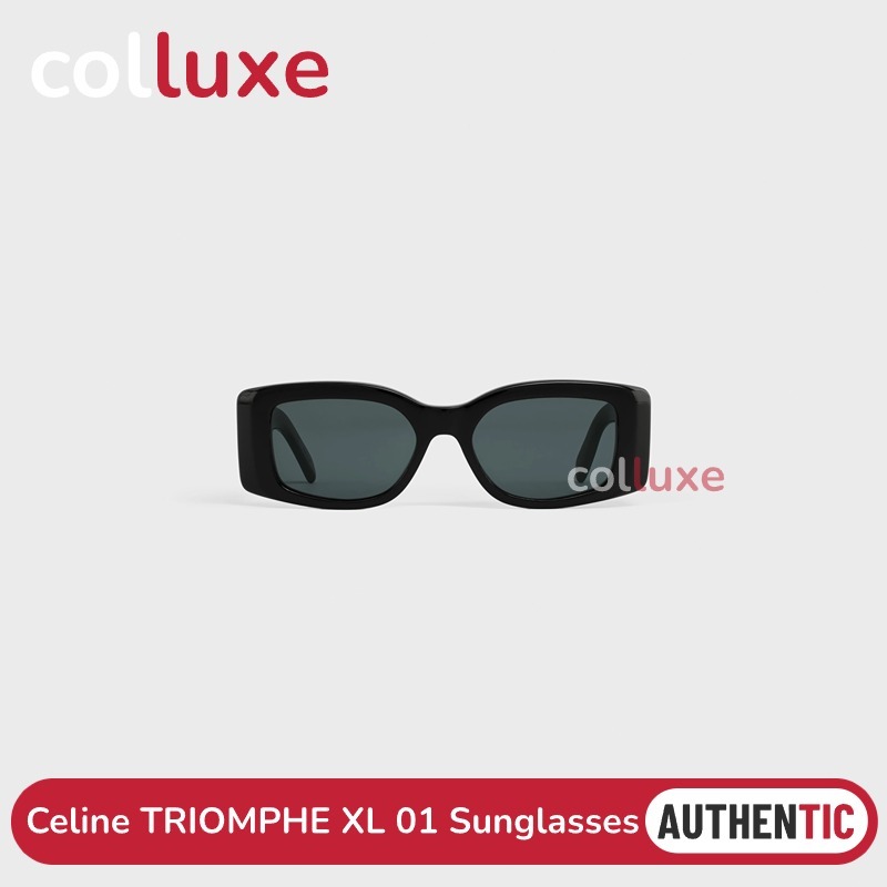 ⚡Celine TRIOMPHE XL 01 Sunglasses แว่นกันแดด สีดำ