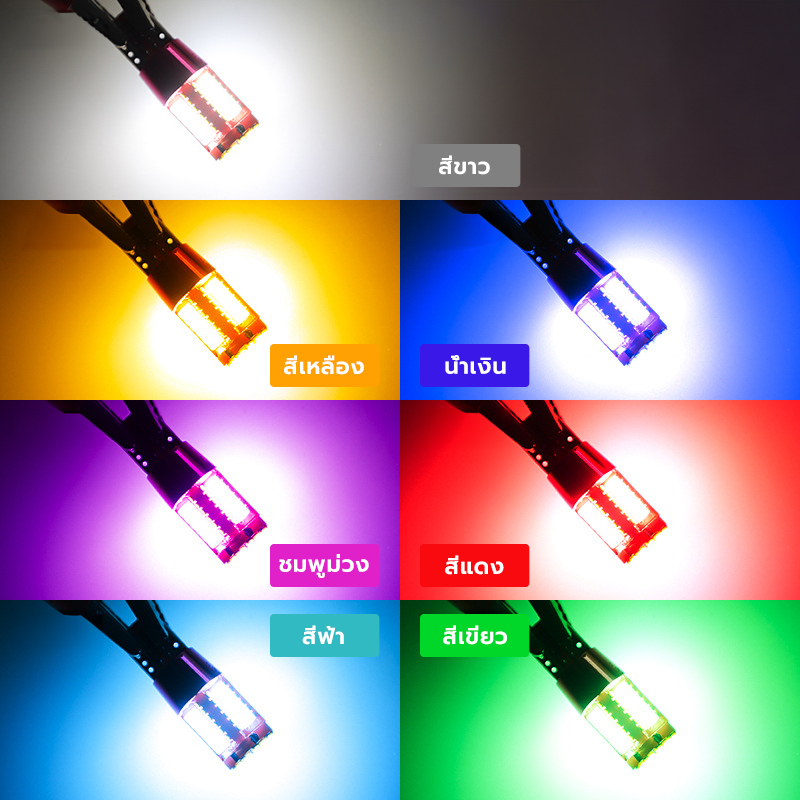 ไฟหรี่ LED หลอดไฟหรี่ มีหลายสีให้เลือก ใช้ได้ทั้งรถยนต์ มอเตอร์ไซค์ 1 รายการ/ T10 น้ำหนักเบา ติดทนนาน ความสว่างสูง - รูปที่ 6