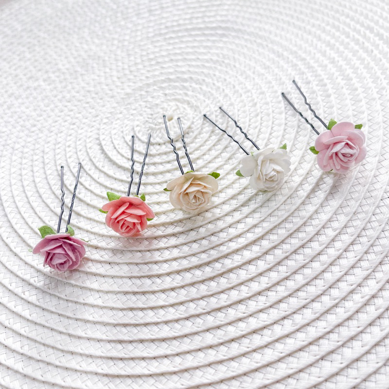 กิ๊บเสียบผมดอกกุหลาบ ไซส์ M ขนาดดอก 1.5 cm.