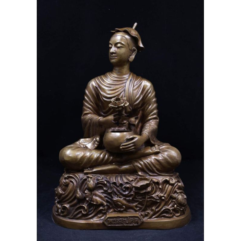 พระอุปคุต ปางจกบาตร วัดพระพุทธธรรมรังษี นครชัยศรี จ.นครปฐม ปี2539 เนื้อทองเหลือง หน้าตัก9นิ้ว