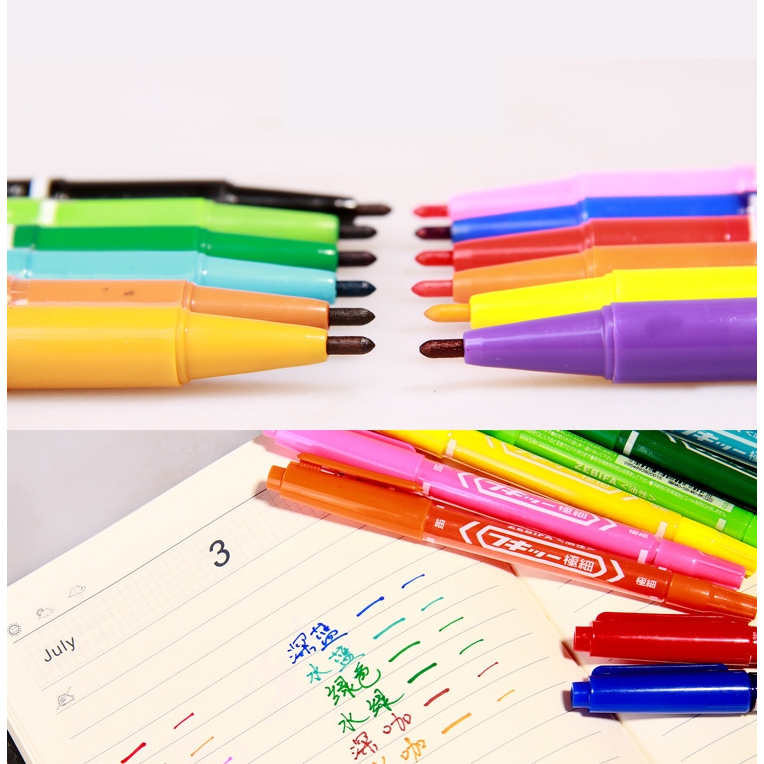 ปากกา MARKER แพ็ค 10 แท่ง มีให้เลือก 10 สี สีสันสดใส แห้งเร็ว ไม่ซีดจางง่าย ปากกา 2 หัว - รูปที่ 4