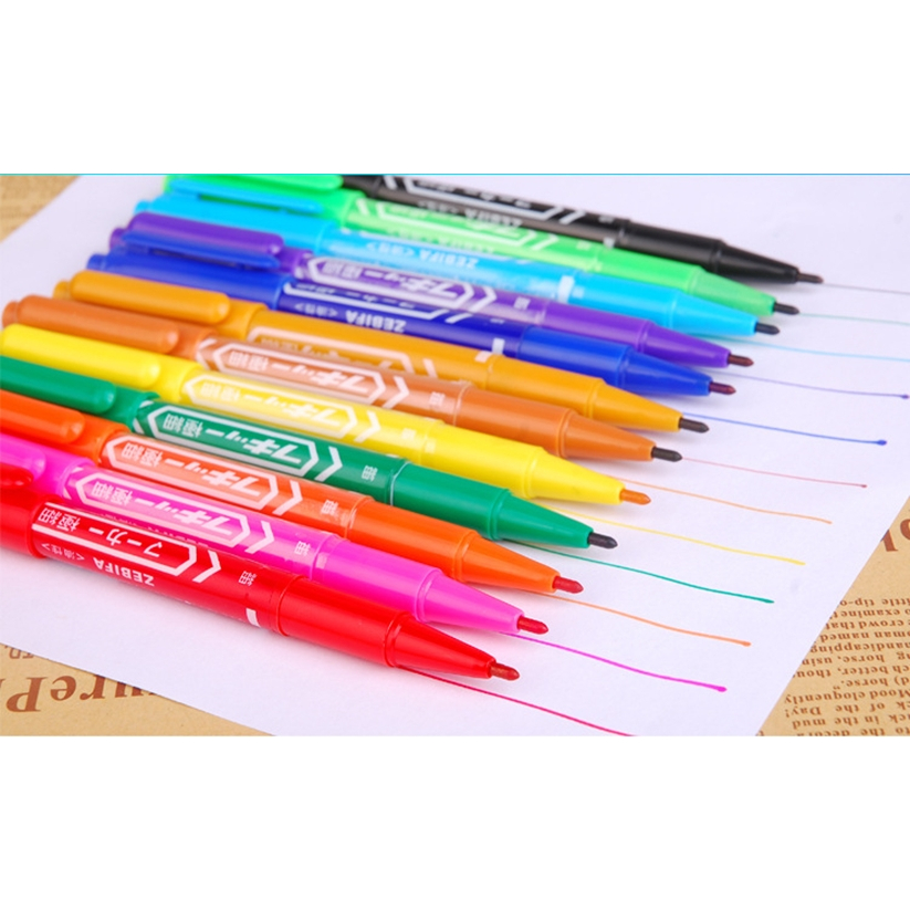 ปากกา MARKER แพ็ค 10 แท่ง มีให้เลือก 10 สี สีสันสดใส แห้งเร็ว ไม่ซีดจางง่าย ปากกา 2 หัว - รูปที่ 6