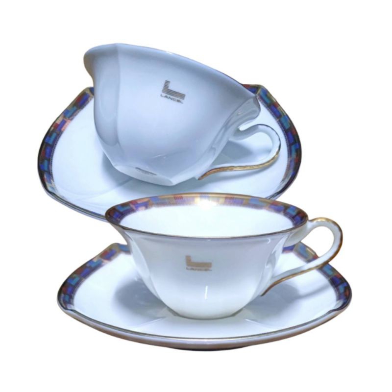 Lancel Paris by Maebata Tea Cups ชุดแก้วน้ำชา Total 2set.
