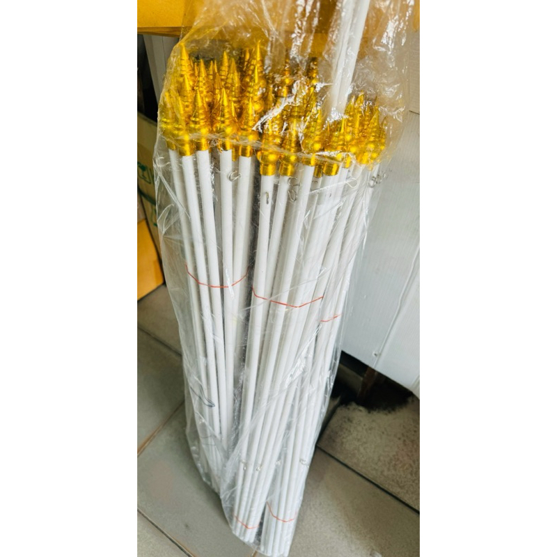 เสาธง พลาสติก/อลูมิเนียม ยาว 70ซม. และ 1.20m(120ซม.) แถมหัวบัวสีทอง ตะขอเกี่ยวธงบน-ล่าง เหมาะถือโบก น้ำหนักเบา ธงชาติ US ราคา ถูกที่สุด ดีลบีเคเค แกลเลอรีภาพที่ 6