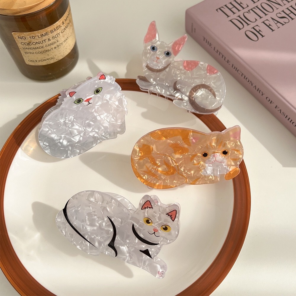 พร้อมส่ง!🇹🇭 ราคา/ชิ้น เซ็ตกิ๊บอะคริลิคหนีบผม รูปสน้องแมวน่ารักพันธุ์ต่างๆ มีหลากสี หลายขนาด เนื้องานเกาหลี เกรดพรีเมียม
