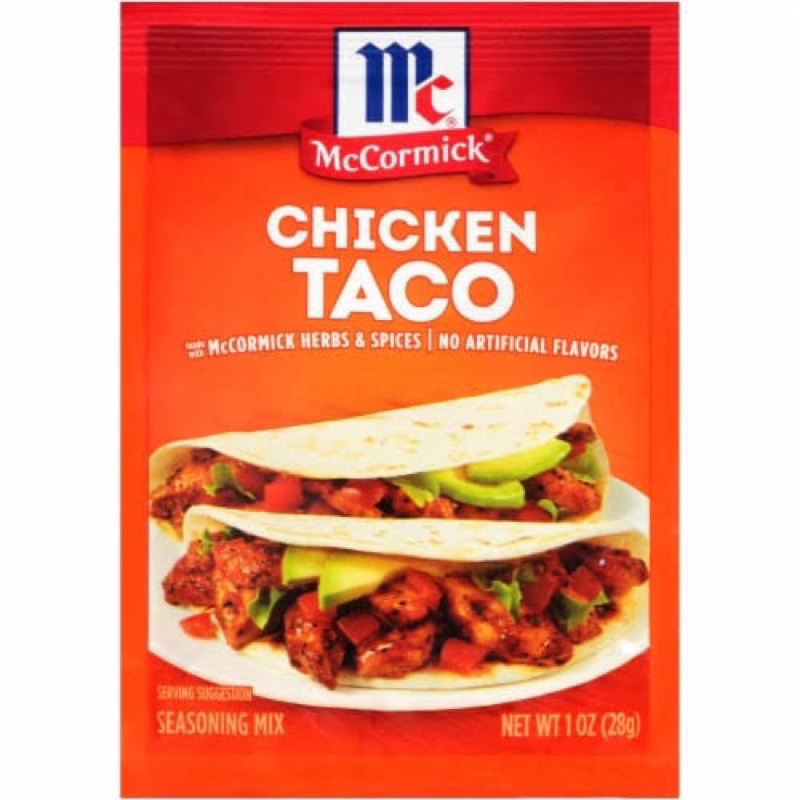 Mccormick chicken taco seasoning fl 28g. ผงปรุงรสทาโก้ รสไก่ นำเข้า