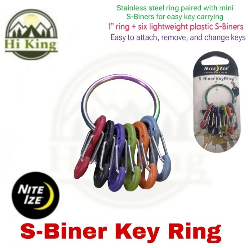 พวงกุญแจ อเนกประสงค์ Nite Ize รุ่น S-Biner Key Ring สีสันสดใส 6 อัน สำหรับแยกใส่กุญแจ