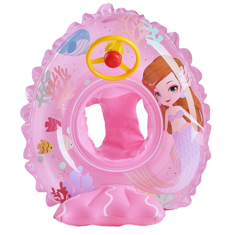 New Mermaid Seat Ring ห่วงยางเครื่องบินเด็กเล็กมีพวงมาลัย ห่วงยางสวมขาเด็ก ลายนางเงือกน่ารัก (XLH-210)