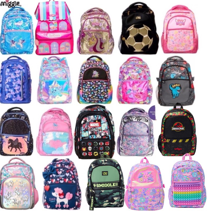 Smiggleแท้ % กระเป๋าเป้ กระเป๋านักเรียน สมิกเกิ้ล Smiggle ลายใหม่ๆจากช๊อปของแท้ออสเตรเลีย/กระเป๋าใส่ของ ipad smiggle