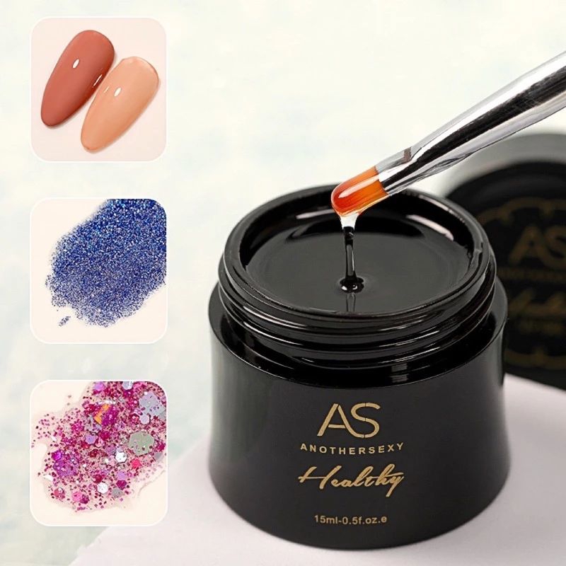 กาวเจล AS สำหรับติดอะไหล่เล็บ - ปั้นนูนฝังลายต่อเล็บจบครบในกระปุกเดียว Hard topcoat/