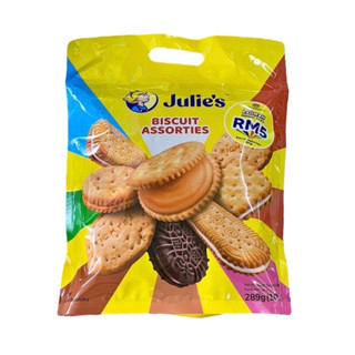 บิสกิตเนยถั่ว รวมรส และแครกเกอร์ ห่อใหญ่ 289g. Julie's peanu…