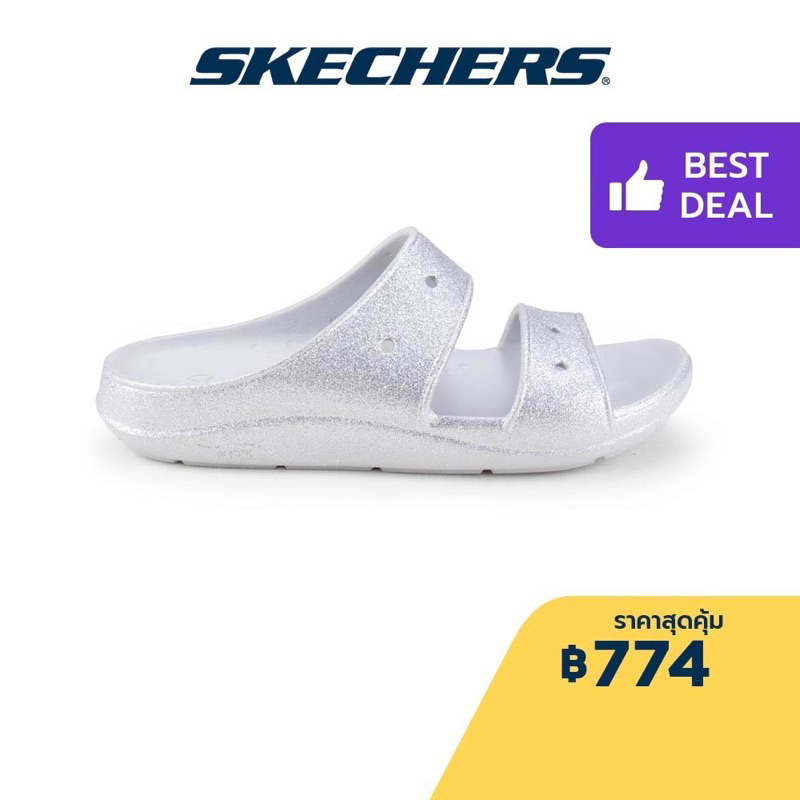 รองเท้า Skechers [มือ1]รองเท้าแตะผู้หญิง Women Foamies Arch Fit Wave Sandals-111439-SIL ของแท้💯 size 37