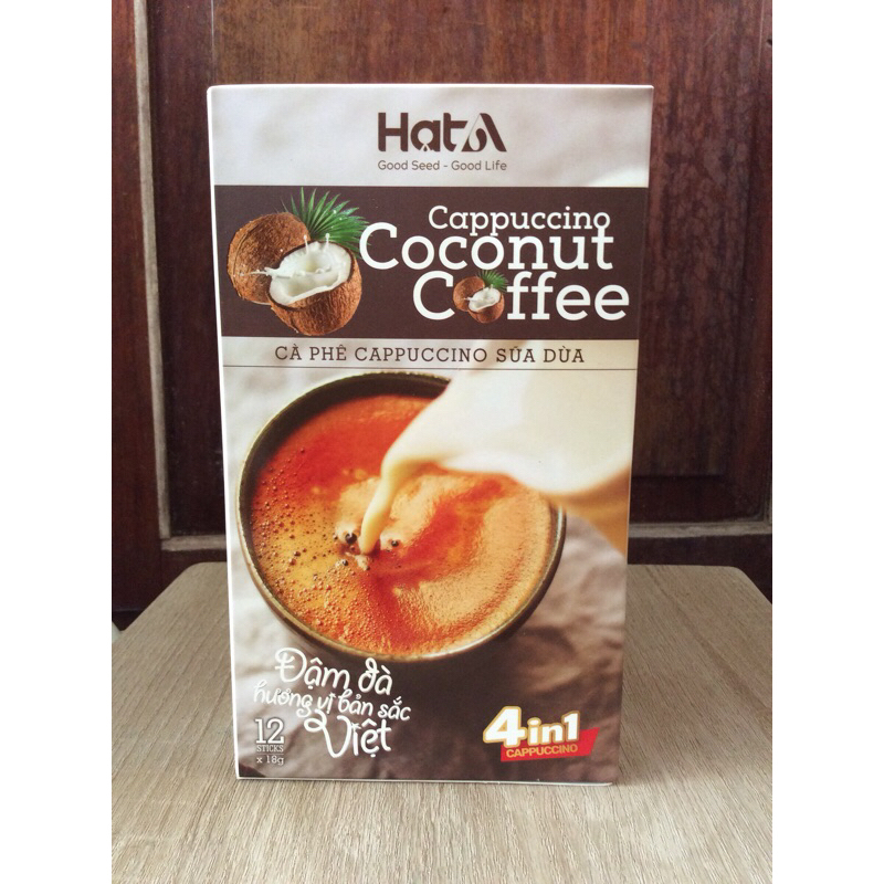 กาแฟมะพร้าวเวียดนามกาแฟHatAสูตรคาปูชิโน่ชงง่ายได้ทั้งร้อนและเย็นขนาด216กรัม