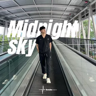 ชุดสครับขาตรง (ปักชื่อ) Scrubs STAT รุ่น Favourite Flavour Collection สี Midnight Sky