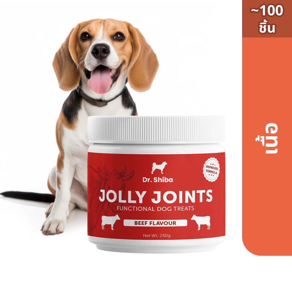 Dr. Shiba Jolly Joints - Dog Treats ขนมสุนัขเสริมสร้างข้อต่อ กระดูก รสเป็ด/เนื้อ/แซลมอน 250 กรัม