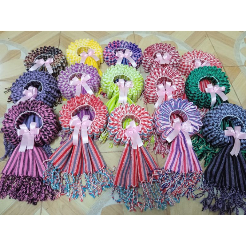 💥💥โปรฟรีสติกเกอร์💥💥มาลัยผ้าพันคอทอมือคละสีพร้อมโบว์+ถุงแก้ว