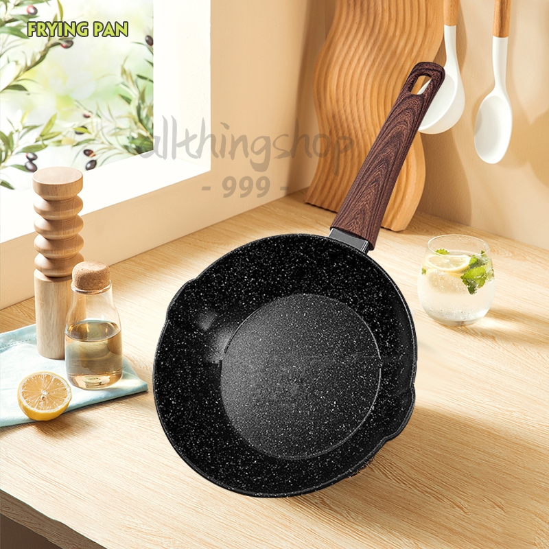 กะทะ หม้อเทปล่อน กระทะเคลือบหินอ่อน กระทะหินอ่อน 16 ซม B00025 กระทะไข่ สามารถใช้เตาแม่เหล็กไฟฟ้า กระทะ กระทะเด็ก หม้อ