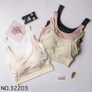 บราฟองน้ำในตัว สปอร์ตบราผ้าลื่นสินค้าพร้อมส่งZH.32203