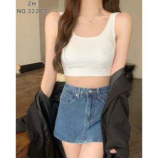 บราฟองน้ำในตัว สปอร์ตบราผ้าลื่นสินค้าพร้อมส่งZH.32203