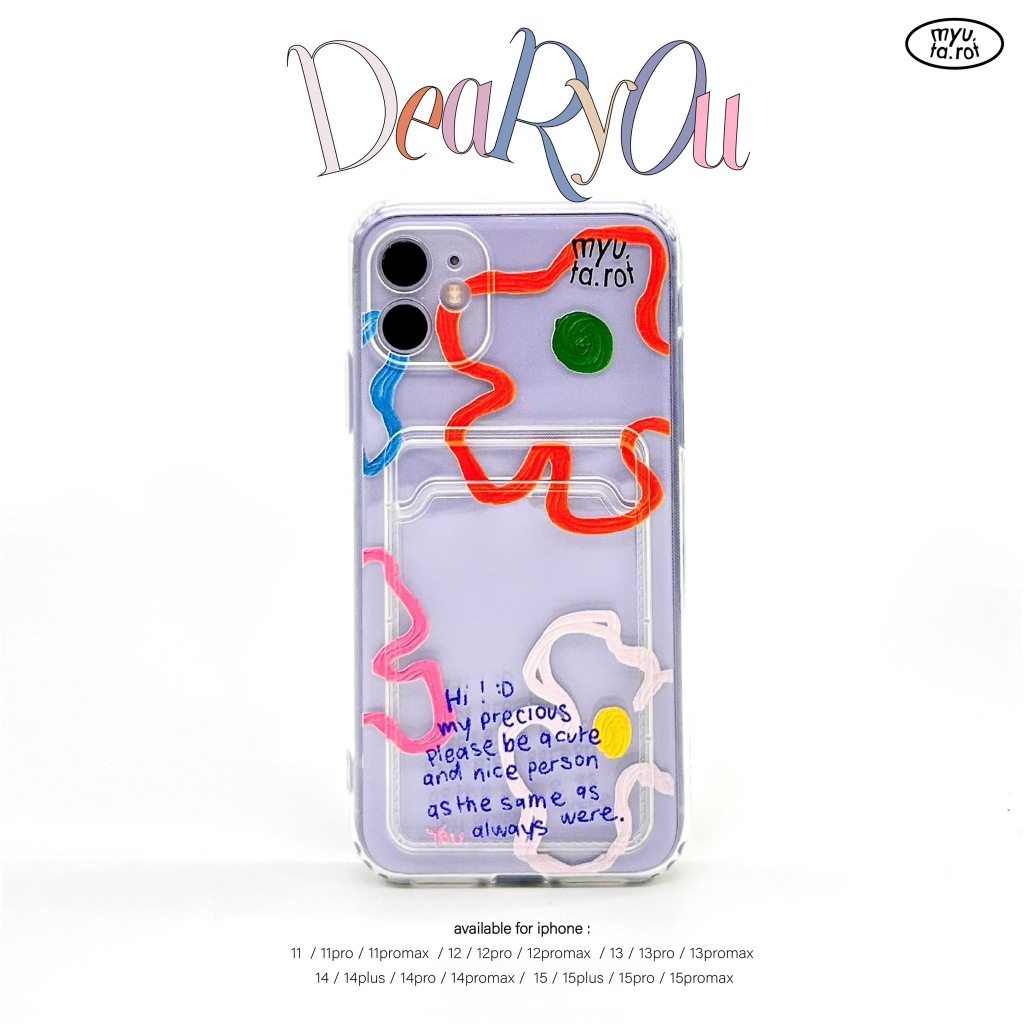myutarot เคสมือถือใส่บัตร สำหรับไอโฟน ลาย Dear you เคสมือถือ เคสใส่การ์ด เคสน่ารัก
