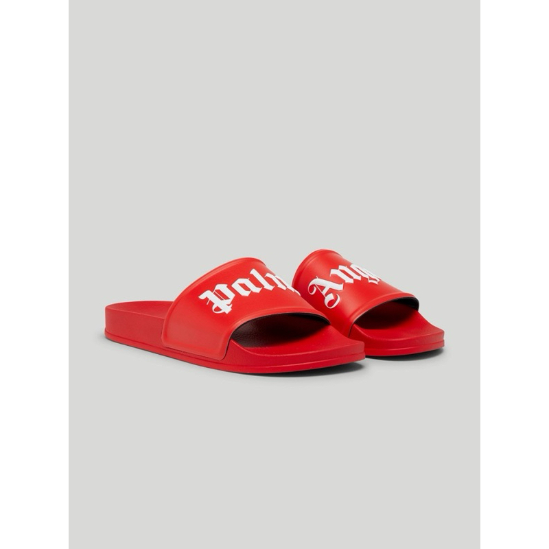 (Pre-order) แท้💯 รองเท้าแตะ 2021 Palm Angels Logo (ชาย) แดง