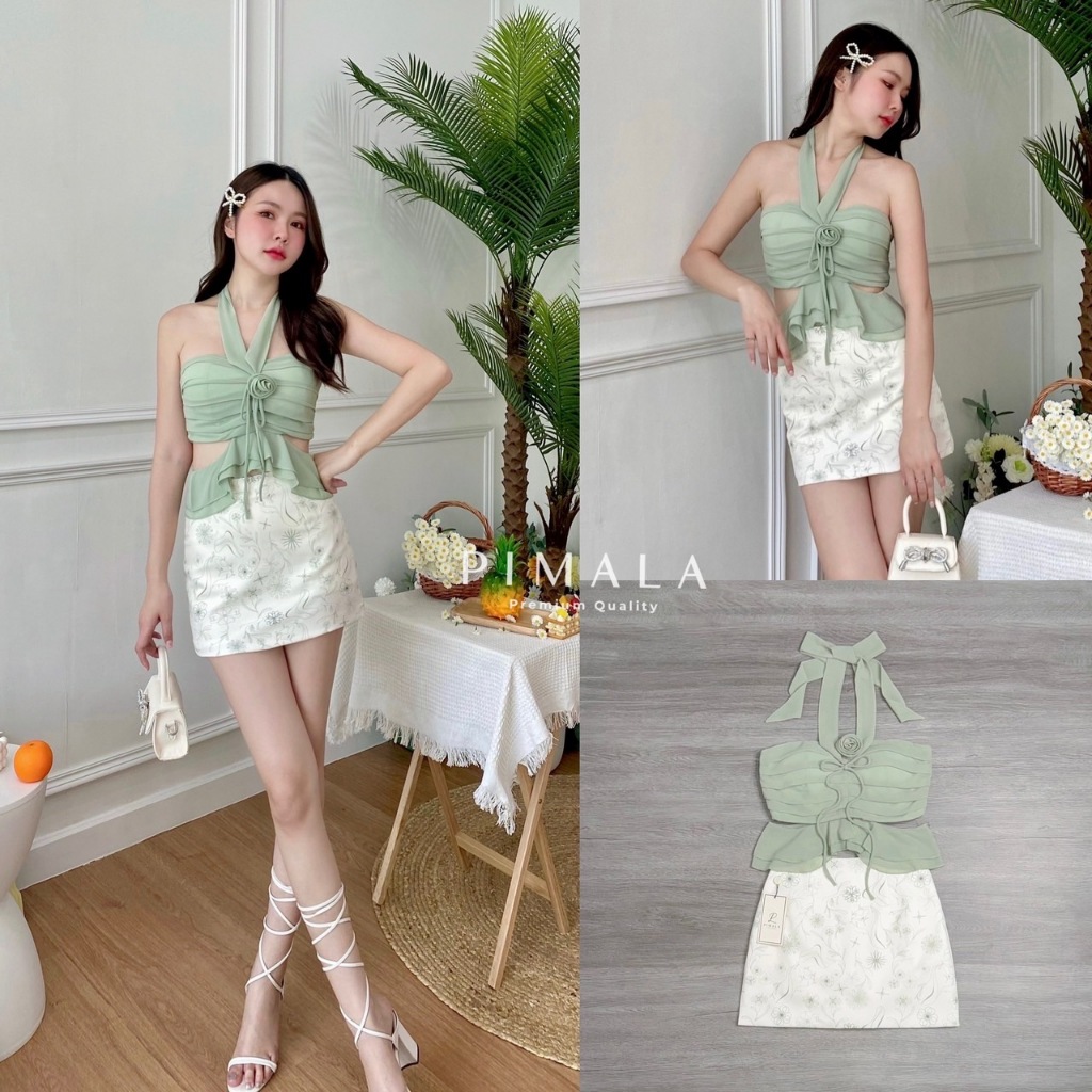Pimala เซ็ทซัมเมอร์ซัมใจสุดๆเสื้อโทนสีเขียว(*สอบถามสต๊อกก่อนกดสั่งน๊า)