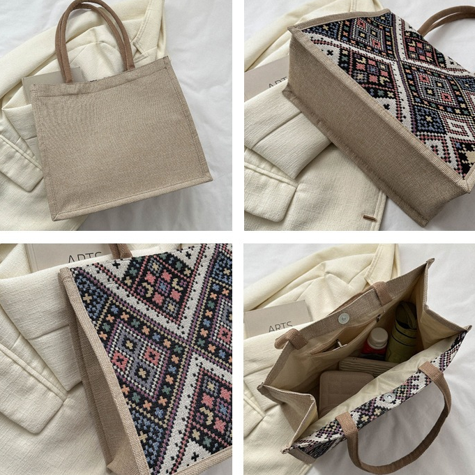 (B197#)กระเป๋าถือ กระเป๋าสะพายไหล่ ผ้าแคนวาส ขนาดใหญ่  แฟชั่นสําหรับสตรี - รูปที่ 2