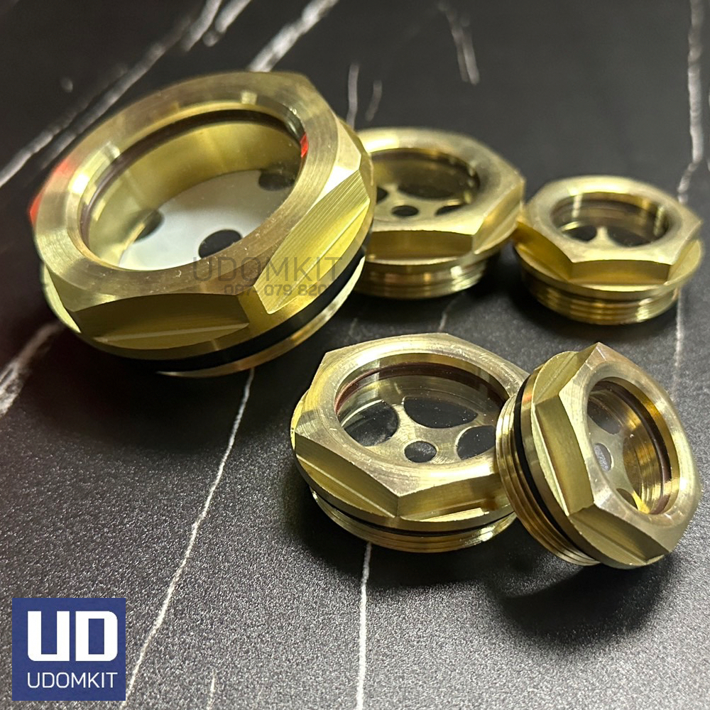 ตาแมวดูน้ำมัน  ตาแมวดูน้ำมันปั๊มลม ทองเหลือง  อะไหล่ปั๊มลม ขนาด M10 M12 M14 M16 M18 M20 M 22 M24