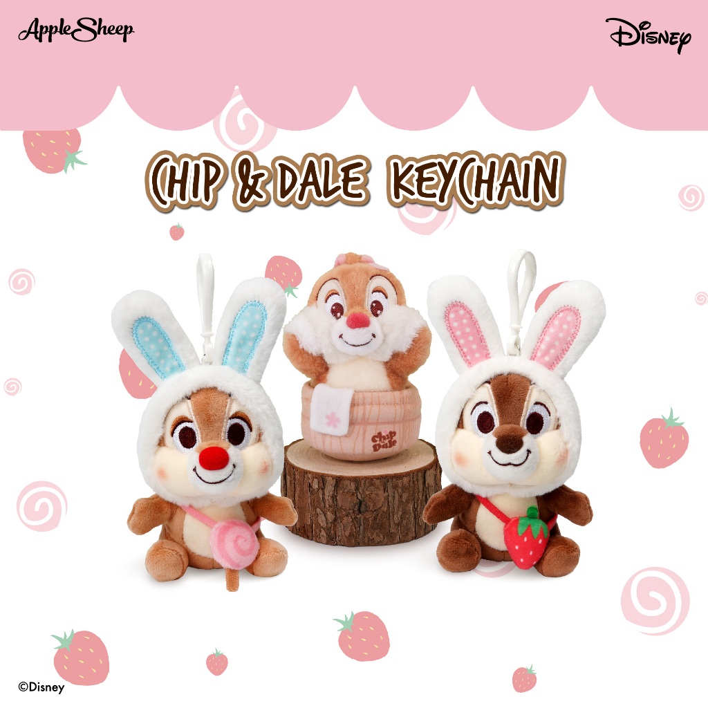 [Chip & Dale Keychain] พวงกุญแจตุ๊กตา ลายชิพและเดล จี้ห้อยสำหรับตกแต่งกระเป๋า น่ารัก ลิขสิทธิ์แท้ Disney พร้อมส่งจากไทย