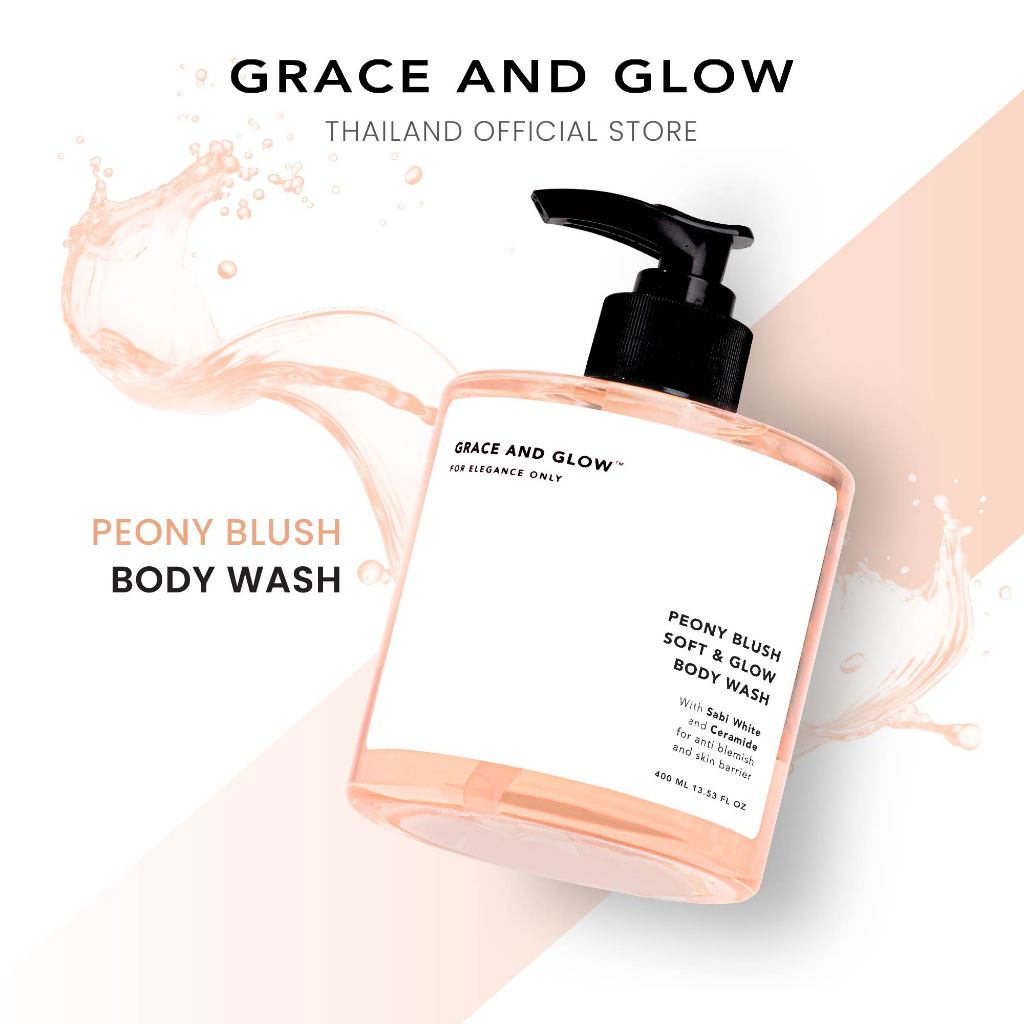Grace and Glow Peony Blush Soft & Glow Body Wash เจลอาบน้ำ สูตรลดปัญหาผิวแห้งแตก