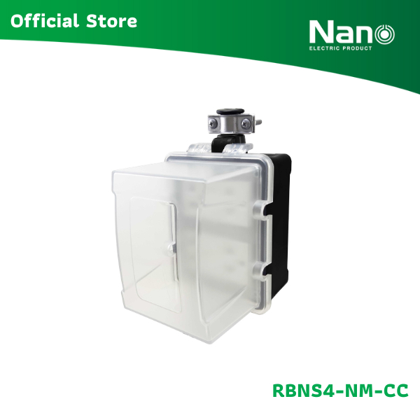 NANO บล็อคยางพร้อมเต้ารับ 4 ช่อง (ไม่มีสายไฟ) + ฝา PC กันน้ำ (1 ชิ้น/กล่อง) รุ่น RBNS4-NM-CC