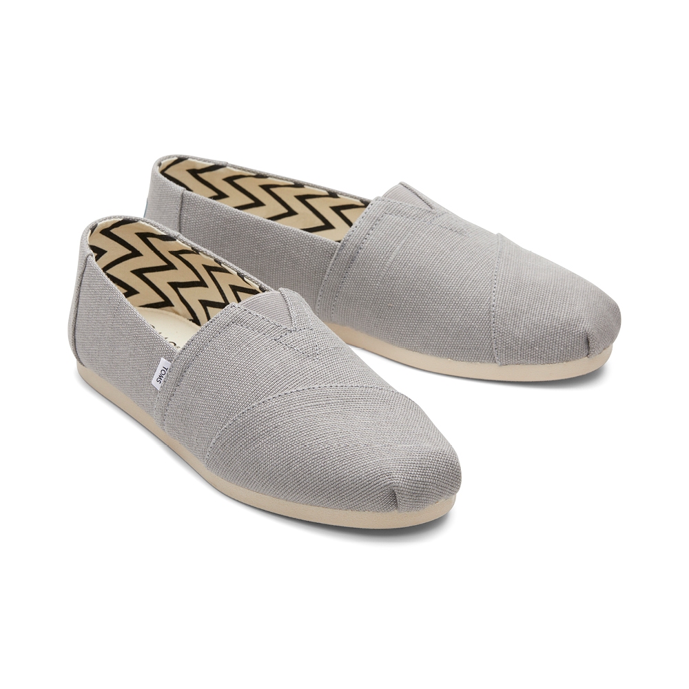 TOMS รองเท้าลำลองผู้ชาย สลิปออน รุ่น Alpargata Drizzle Grey Heritage Canvas (CC) รองเท้าลิขสิทธิ์แท้