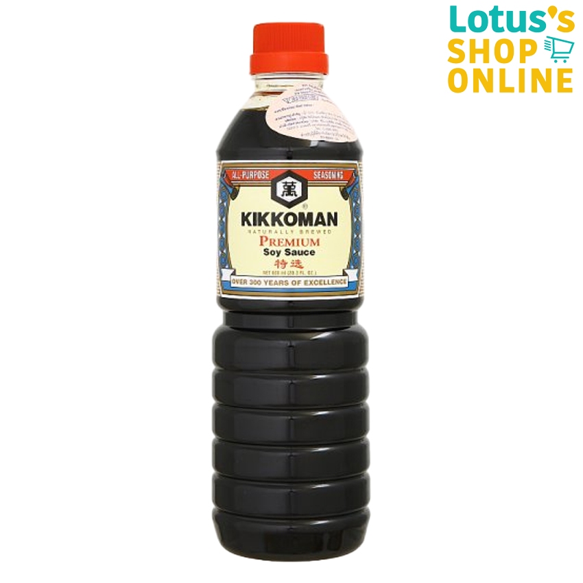 คิคโคแมน ซอสถั่วเหลือง ขนาด 600 มล. KIKKOMAN SOY SAUCE 600 ML.