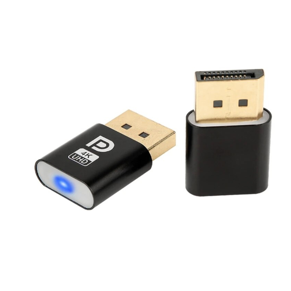 อะแดปเตอร์แสดงผลเสมือน DP พอร์ตหุ่นจำลองปลั๊ก4K headless Ghost Emulator plug EDID 4K DisplayPort ปลั๊กดัมมี่