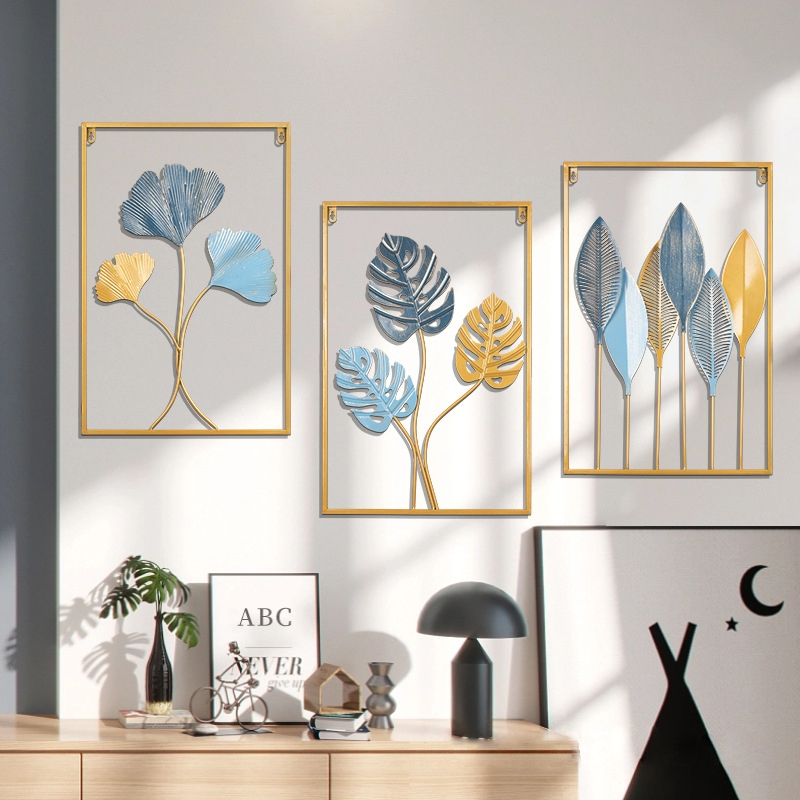 กรอบรูปใบไม้ติดผนังสีทอง 60*40CM รูปแขวนผนัง ลายต้นไม้ กรอบรูปมงคล เสริมฮวงจุ้ยมงคลแบบมินิมอล สําหรับตกแต่งบ้าน แก้ฮวงจุ