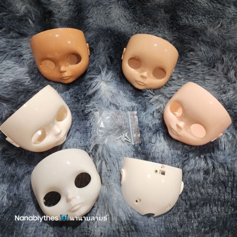 พร้อมส่ง💗หน้ากากบลายธ์มีเมคอัพ Blythe face plate RBL white, normal, Tan Black, นิโกร, หน้าบลายธ์, ไอซี่ ICY