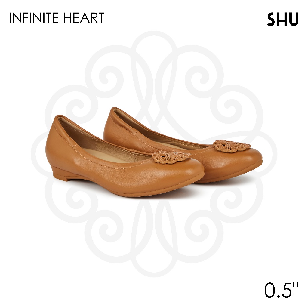 SHU SOFY SOFA 0.5" INFINITE HEART ONTONE - BROWN รองเท้าคัทชู