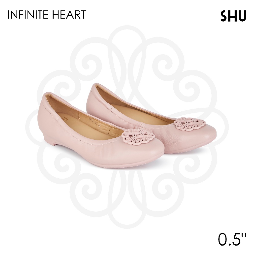 SHU SOFY SOFA 0.5" INFINITE HEART ONTONE - NUDE PINK รองเท้าคัทชู