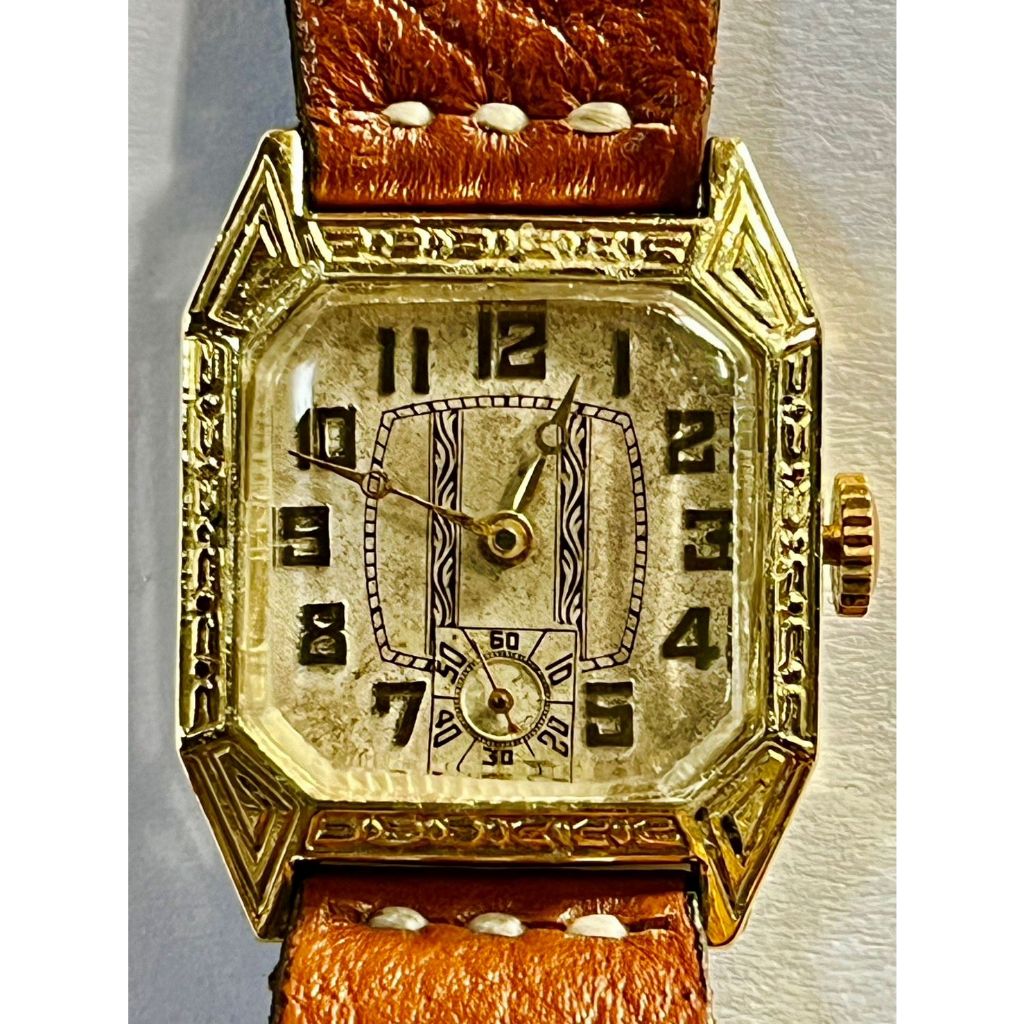 นาฬิกามือ 2 เรือนทองคำตันๆ นาฬิกาไขลานโบราณ VINTAGE 1900 ชายสไตล์อาร์ตเดโคส สไตล์วินเทจยุคเก่าโบราณ