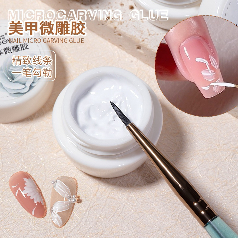 เจลเพ้นท์เล็บ สำหรัยเพ้นท์ลายนูน วาดลายเส้นสีขาว สีดำ สามารถขัดผงทับได้