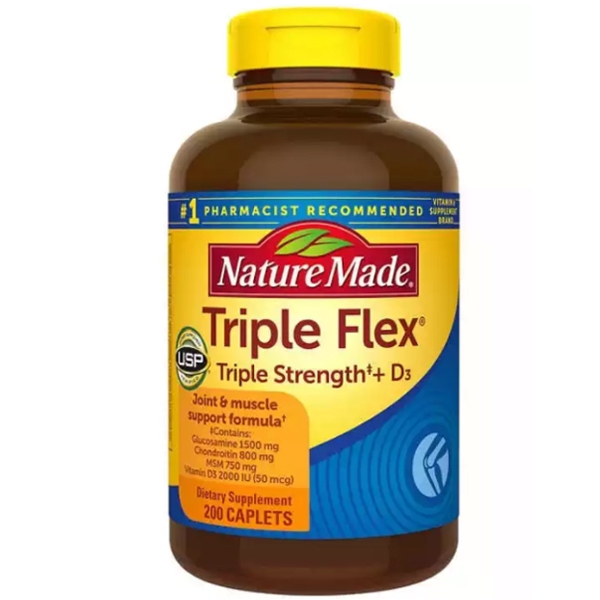 ของแท้ 100% หมดอายุ 2026 รักษาอาการเสื่อม Nature Made TripleFlex Triple Strength 200 Caplets