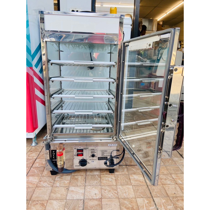 ตู้อุ่นซาลาเปามือสอง YOSHIKIN SMD-545EF จากประเทศญี่ปุ่น เหมาะสำหรับ อุ่นหรือนึ่งซาลาเปา ทำงานด้วยระ