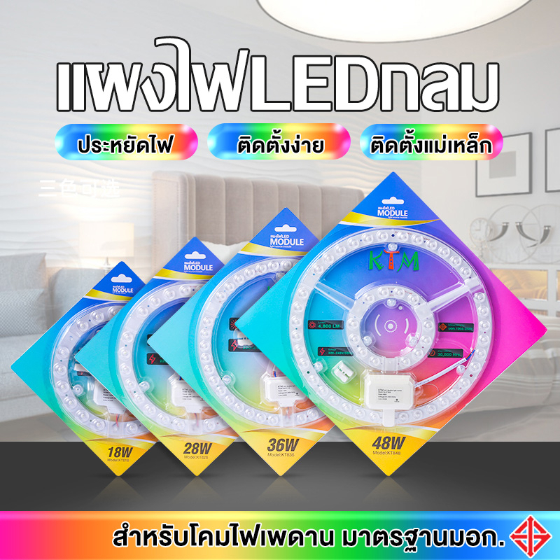 RAYPAL แผงไฟเพดานLED 18w/28w/36w/48w 3แสง แผงไฟแม่เหล็ก แผงไฟ led โคมเพดานled แผงไฟแม่เหล็ก แผ่นชิป แผ่นชิพ