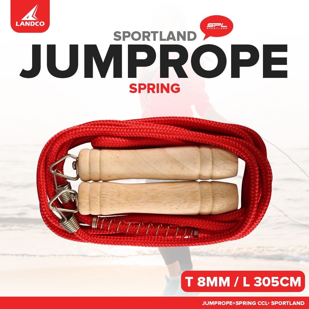 SPORTLAND เชือกกระโดด  สำหรับออกกำลังกาย  SPL JumpRope+Spring CCL8mm.L305cm.WL #1009 RD(210)