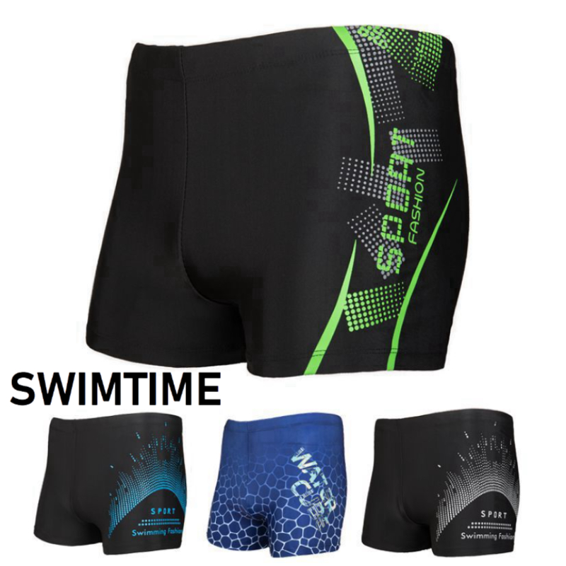 SWIMTIME กางเกงว่ายน้ำชายขาสั้น ยืดหยุ่นดีกระชับ แบบแห้งเร็ว เนื้อผ้าดีมากกก มีซับใน มีเชือกผูกเอวกันหลุด