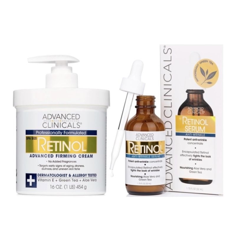 เรตินอล Advanced Clinicals Retinol Anti-Aging Face Serum + Retinol Advanced Firming Cream