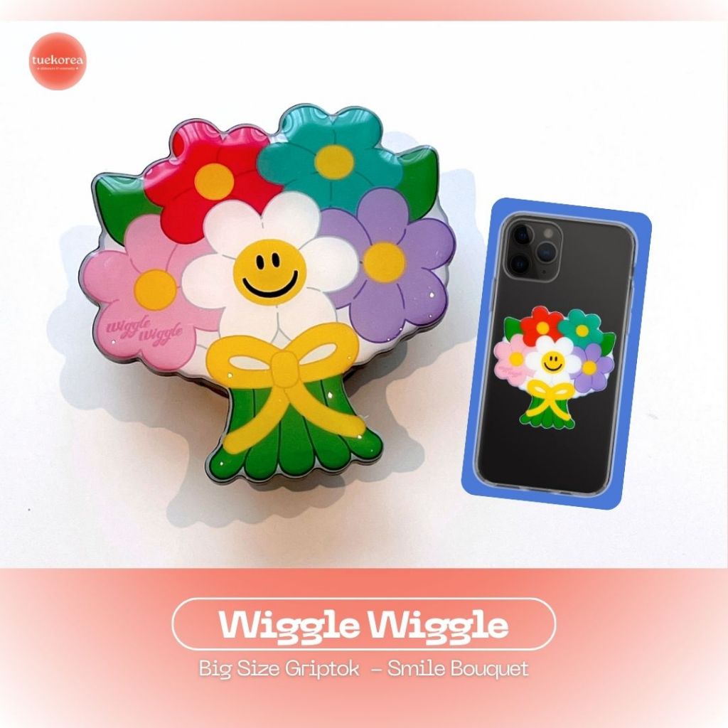 เติมสต๊อกพร้อมส่งแท้ ไม่ต้องรอพรี Wiggle wiggle Big Size Griptok - Smile Bouquet ที่ติดมือถือ